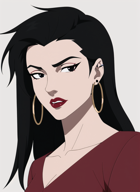 3978524482-3293915537-1girl, jewelry, solo, earrings, long hair, hoop earrings, lipstick, red lips, black hair, black eyes, makeup, looking to the sid.png